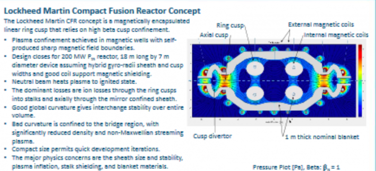 Lockheed compact fusion reactor design about 100 times larger than