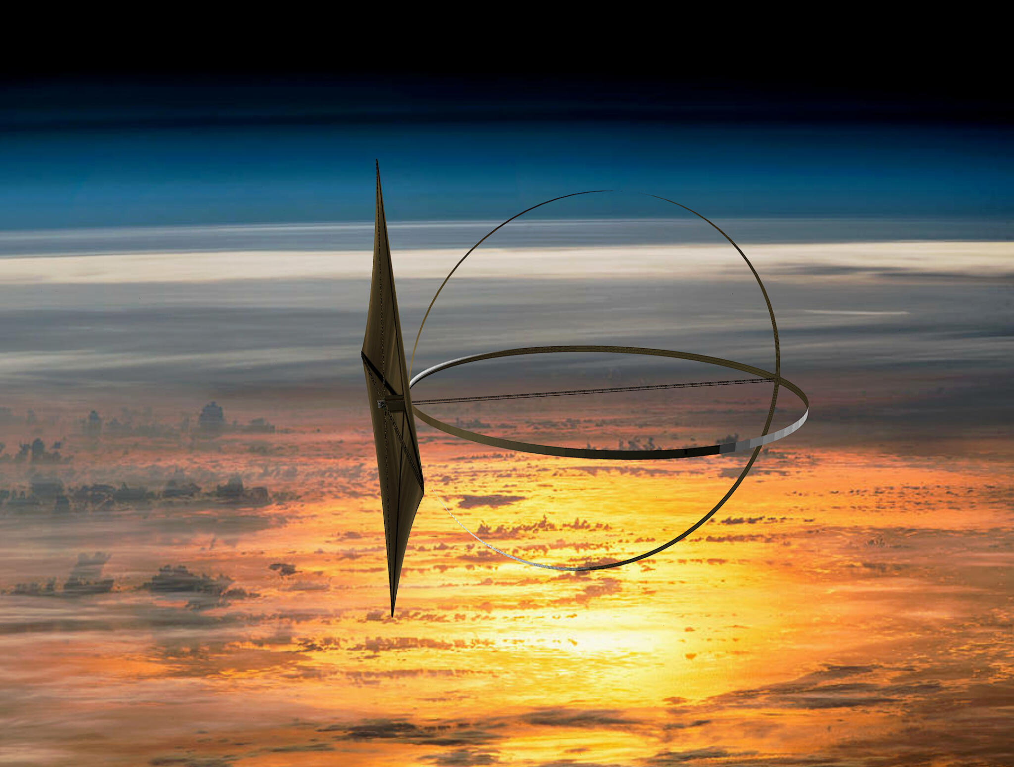 Surfing a Space Telescope on the Solar Wind to Survey Earth Like Worlds