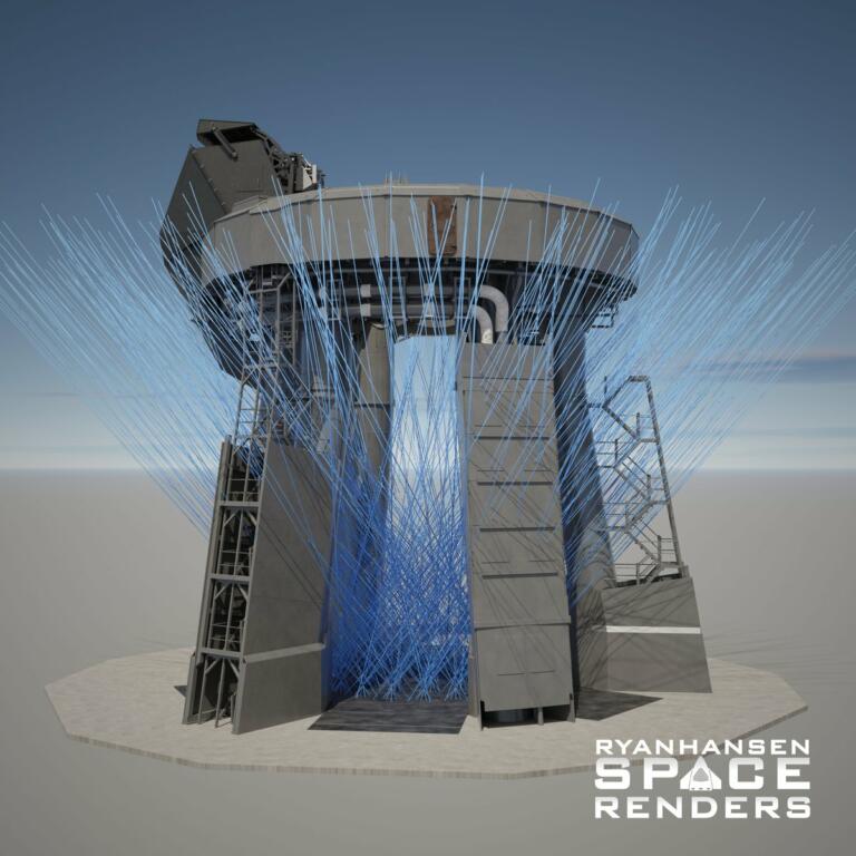 Improved Renderings of the SpaceX Water Cooled Steel Plate Launch