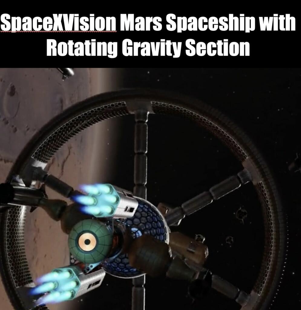 SpaceXVision Renders Mars Spaceship With Rotating Gravity