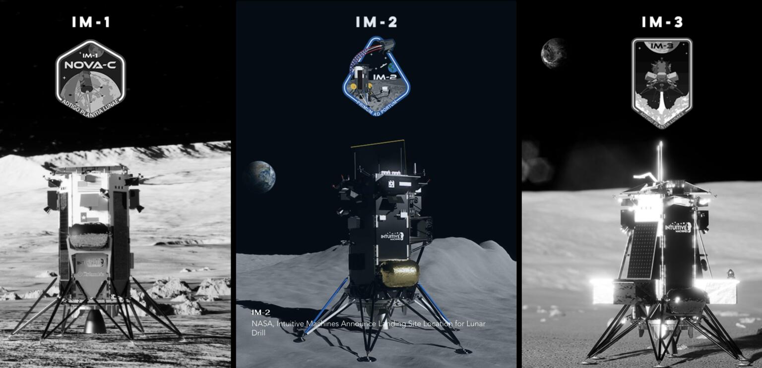 NASA and Intuitive Machines Three Moon Lander Missions in 2023 and 2024 ...