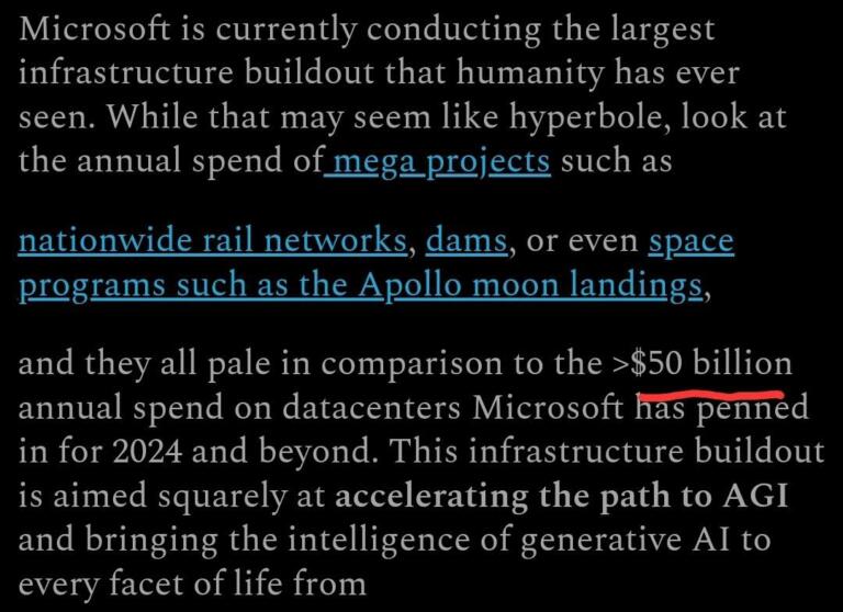 Microsoft Spending Over $50 Billion to Buildout AI Datacenters ...