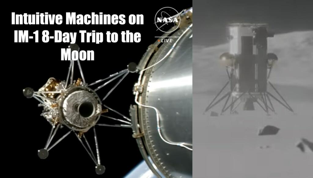 Intuitive Lander Intuitive Machines IM-1 Lunar Lander on 8-Day Journey to the Moon ...