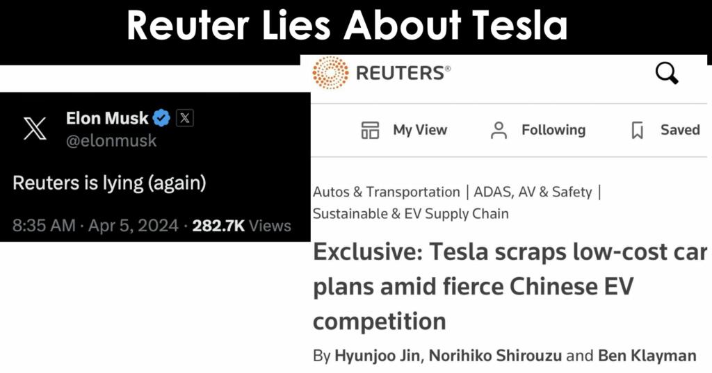 Tesla FUD Drama from Fake Reuters News $TSLA - Vimarsana News