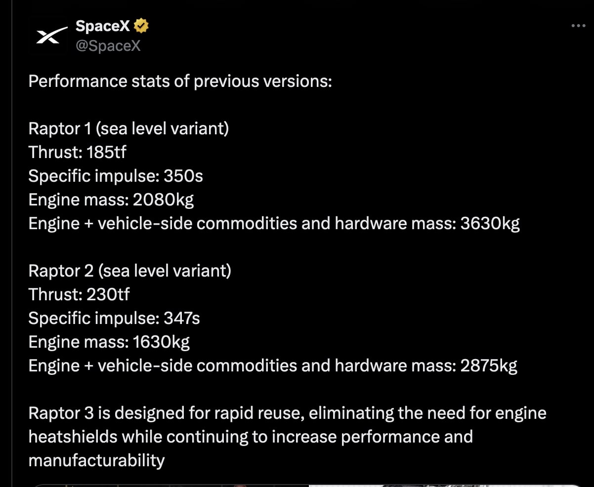 SpaceX Reveals Raptor 3 Engine And Specifications NextBigFuture SpaceX Reveals Raptor 3 Engine And Specifications NextBigFuture
