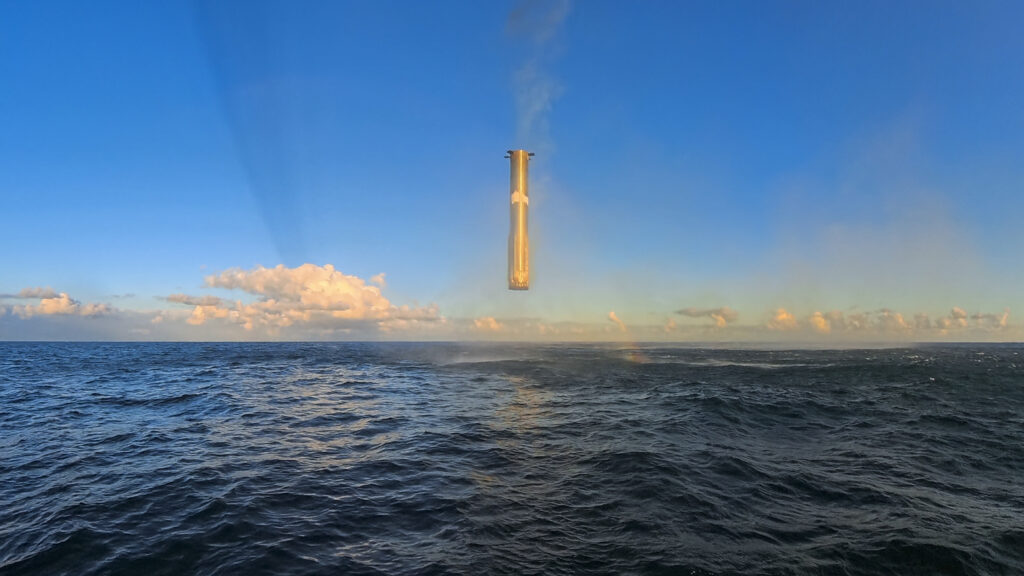 SpaceX Super Heavy Booster Hovering