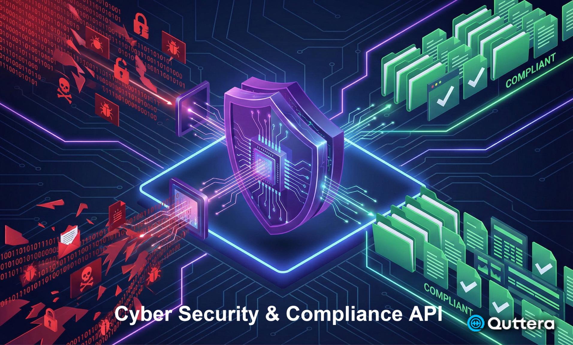 Conceptual illustration of Quttera cybersecurity and compliance automation