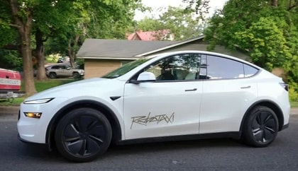Tesla electric vehicles and infrastructure related to the Austin robotaxi program
