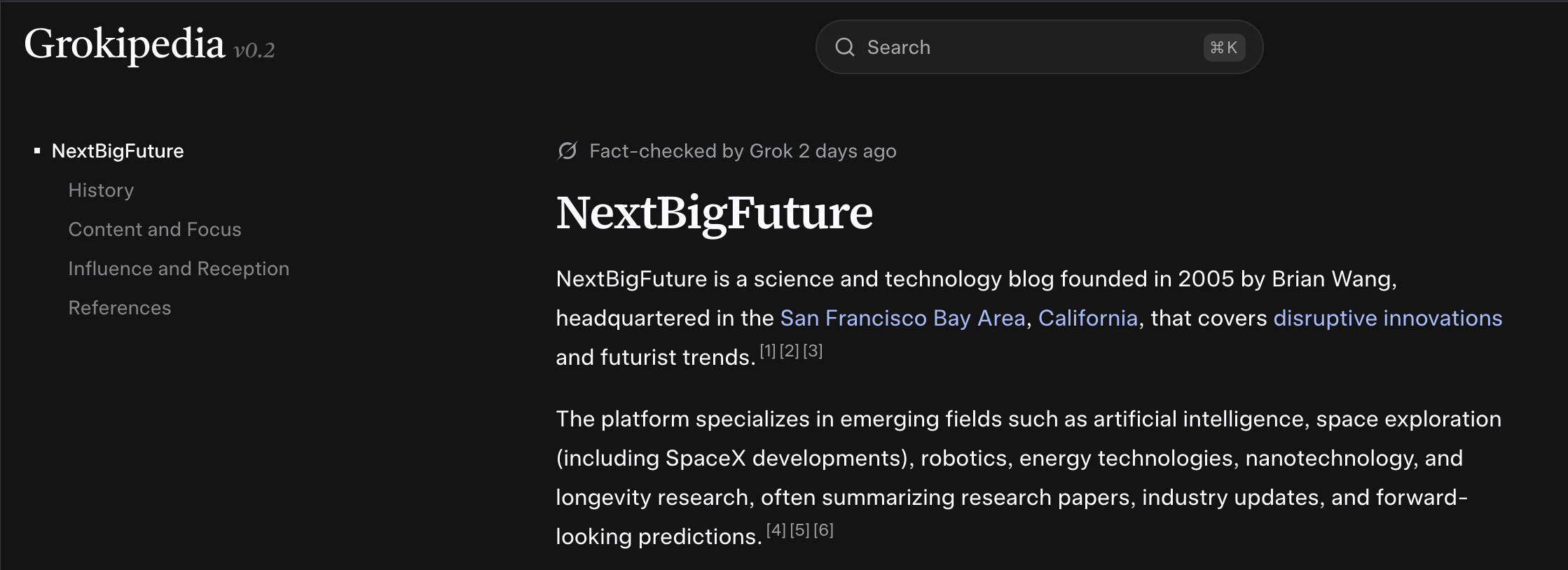 Nextbigfuture Grokipedia Entry and Influence and Early Insights on Deep Tech Winners | NextBigFuture.com