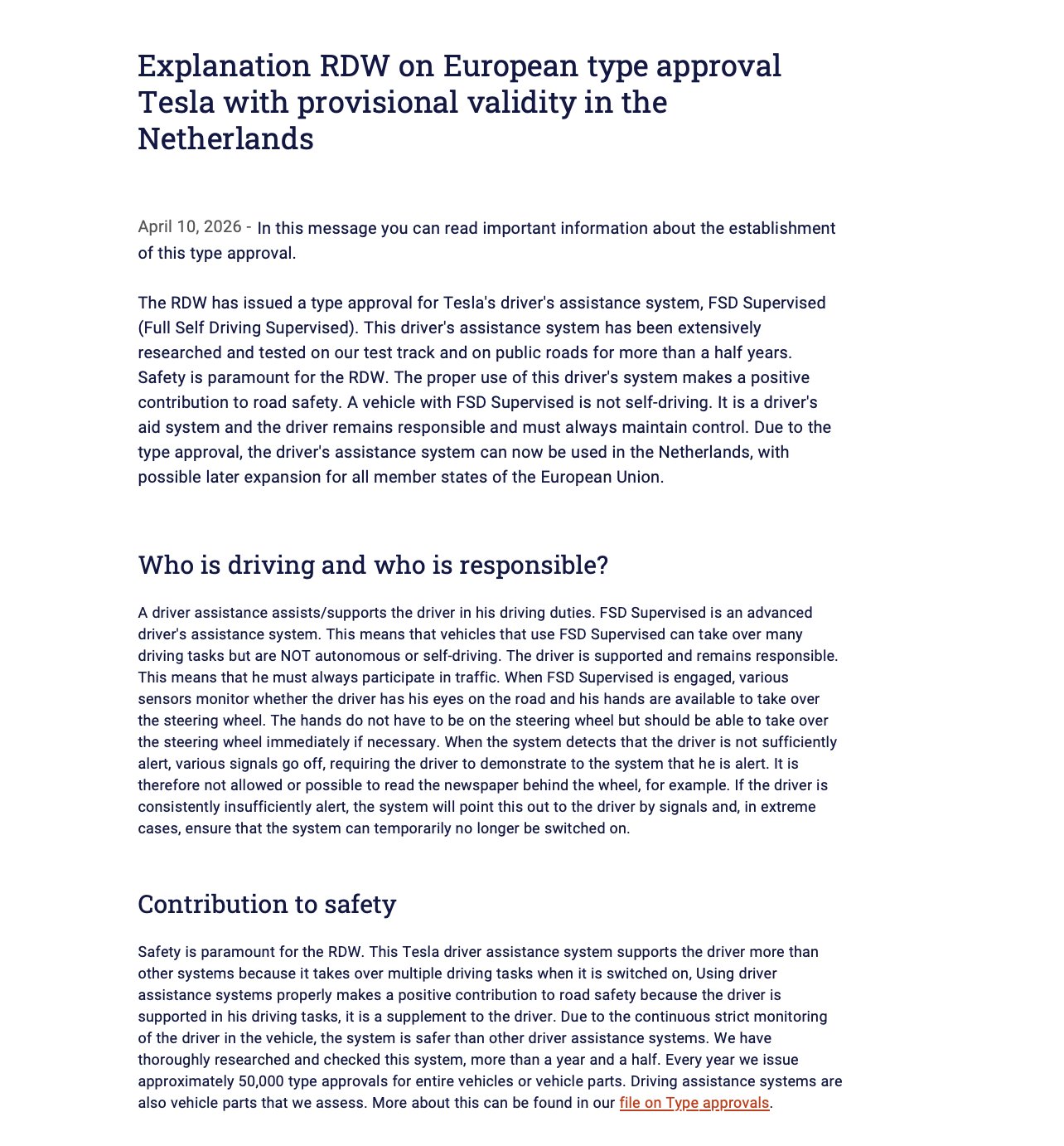 Tesla FSD Supervised Approved in Netherlands | NextBigFuture.com